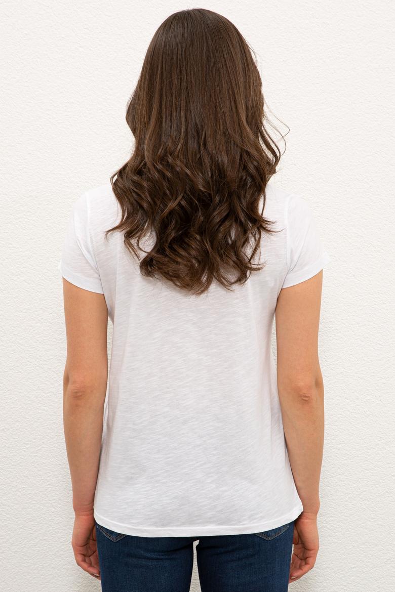 Kadın Beyaz Tişört - 50252287006