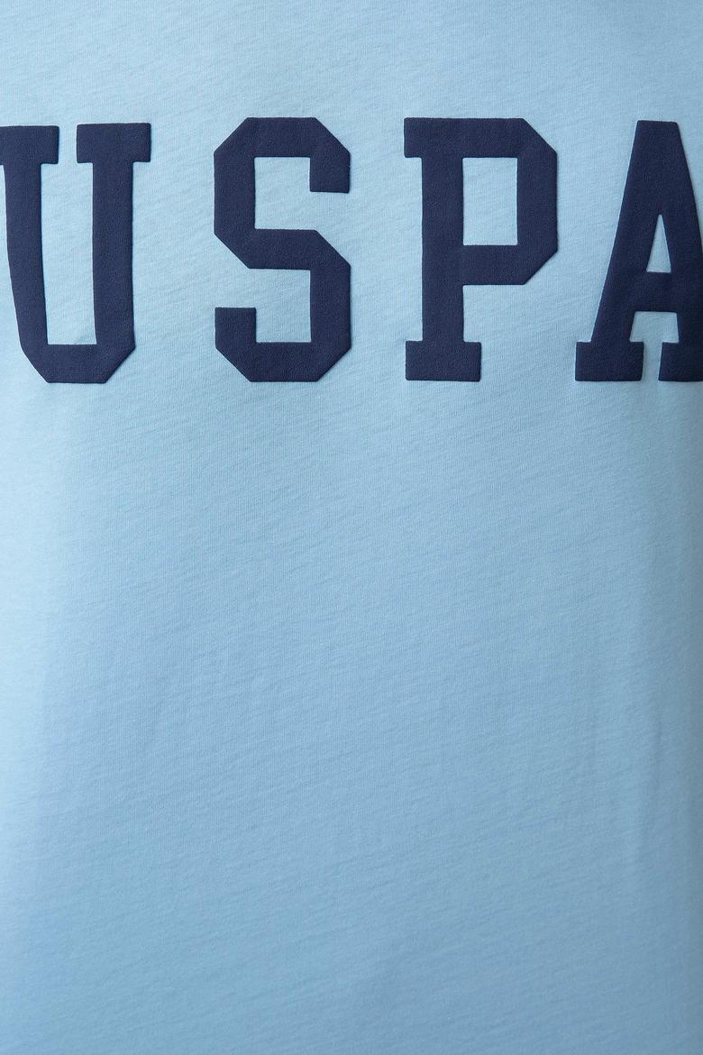 Erkek Açık İndigo Basic Tişört - 50199830045