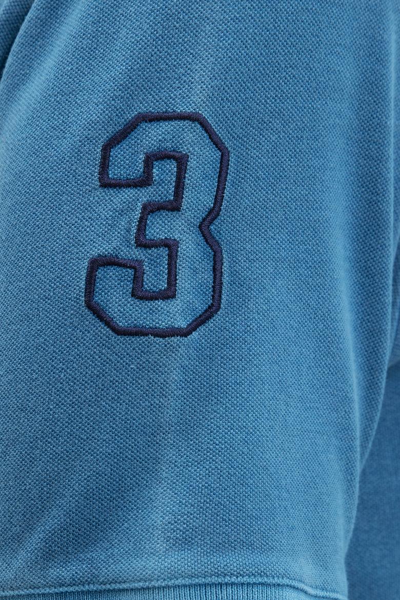 Erkek İndigo Polo Yaka T-Shirt Basic - 50199786042