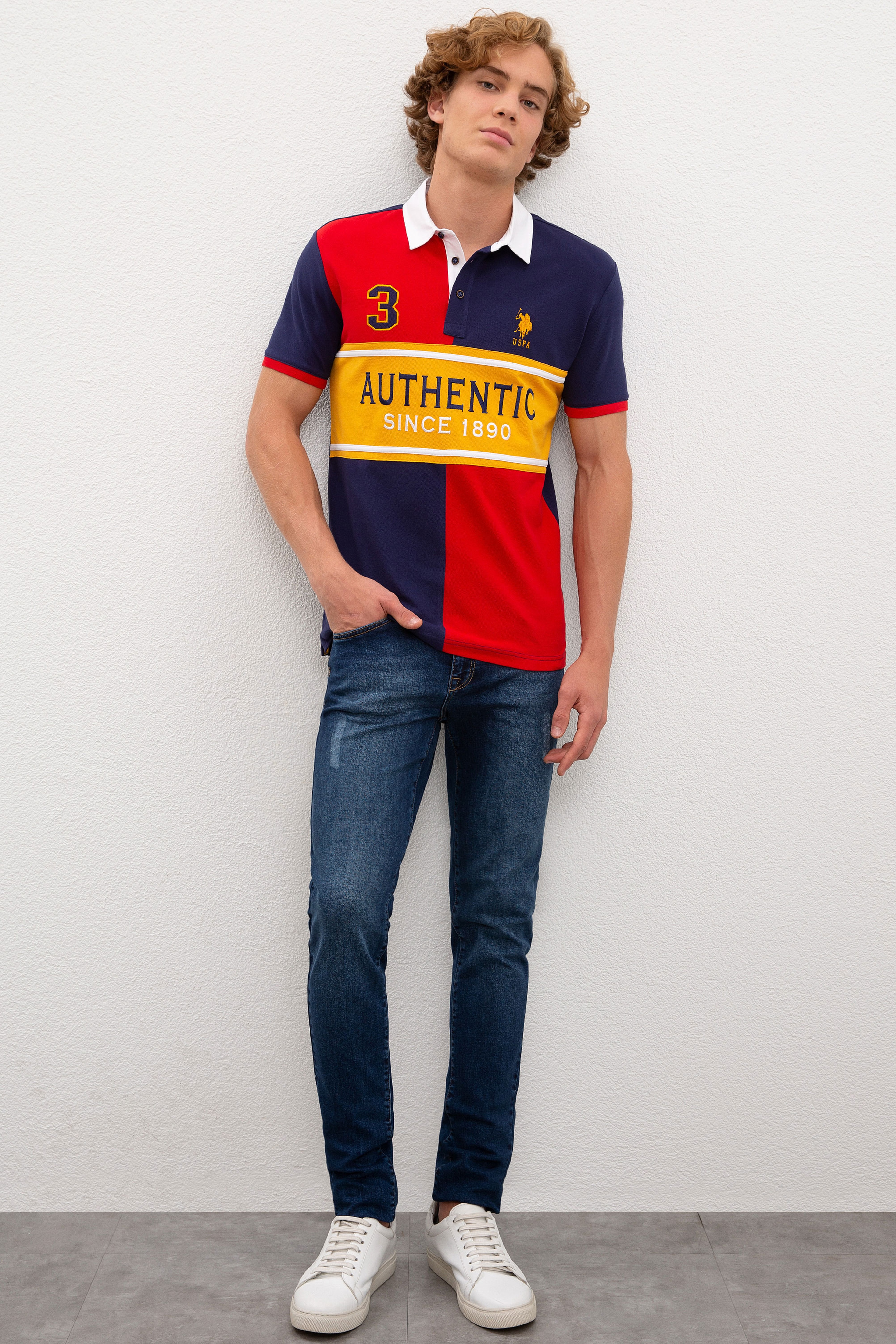 Erkek Lacivert Polo Yaka T-Shirt - Image 4