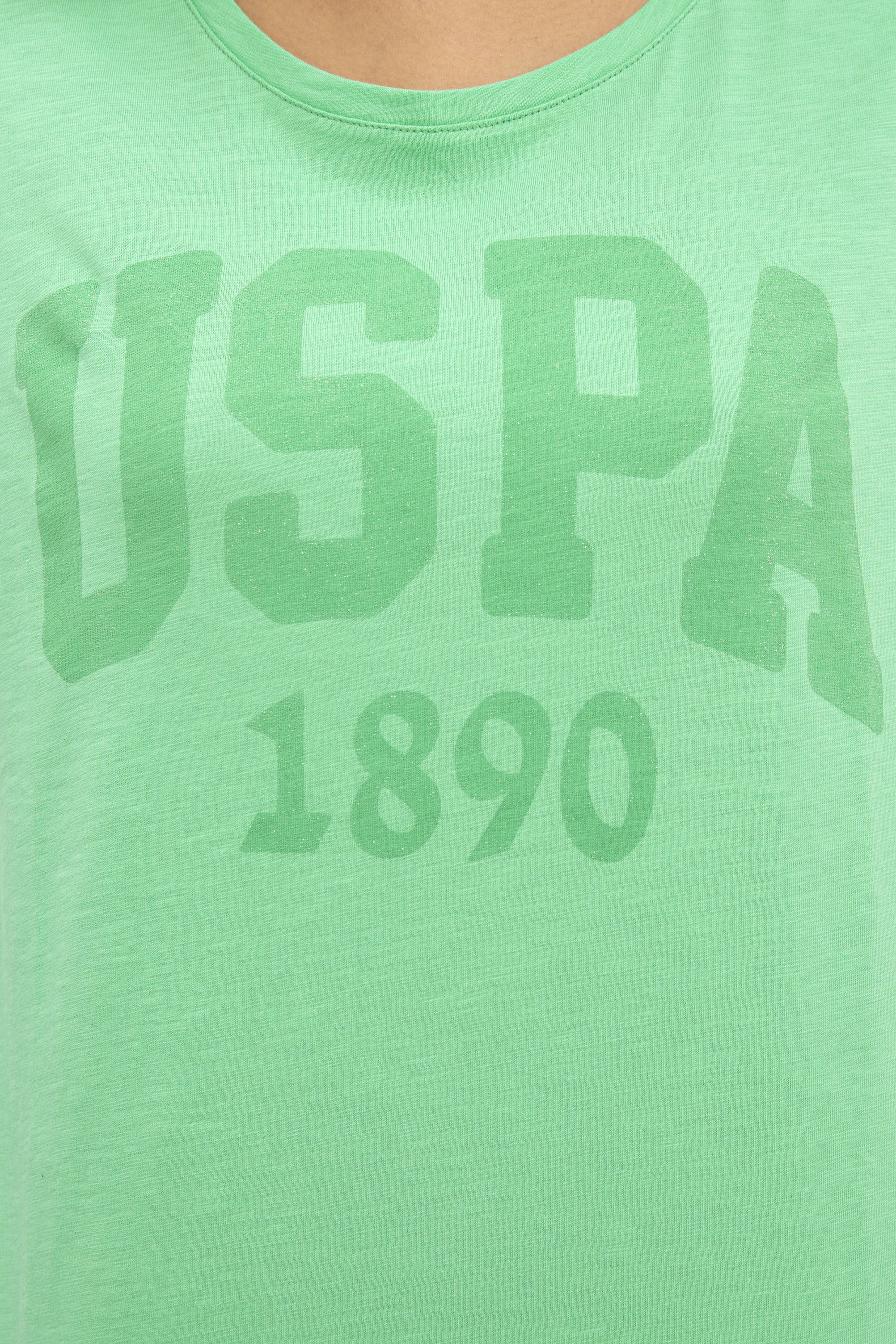 Kadın Yeşil Bisiklet Yaka T-Shirt - Image 5