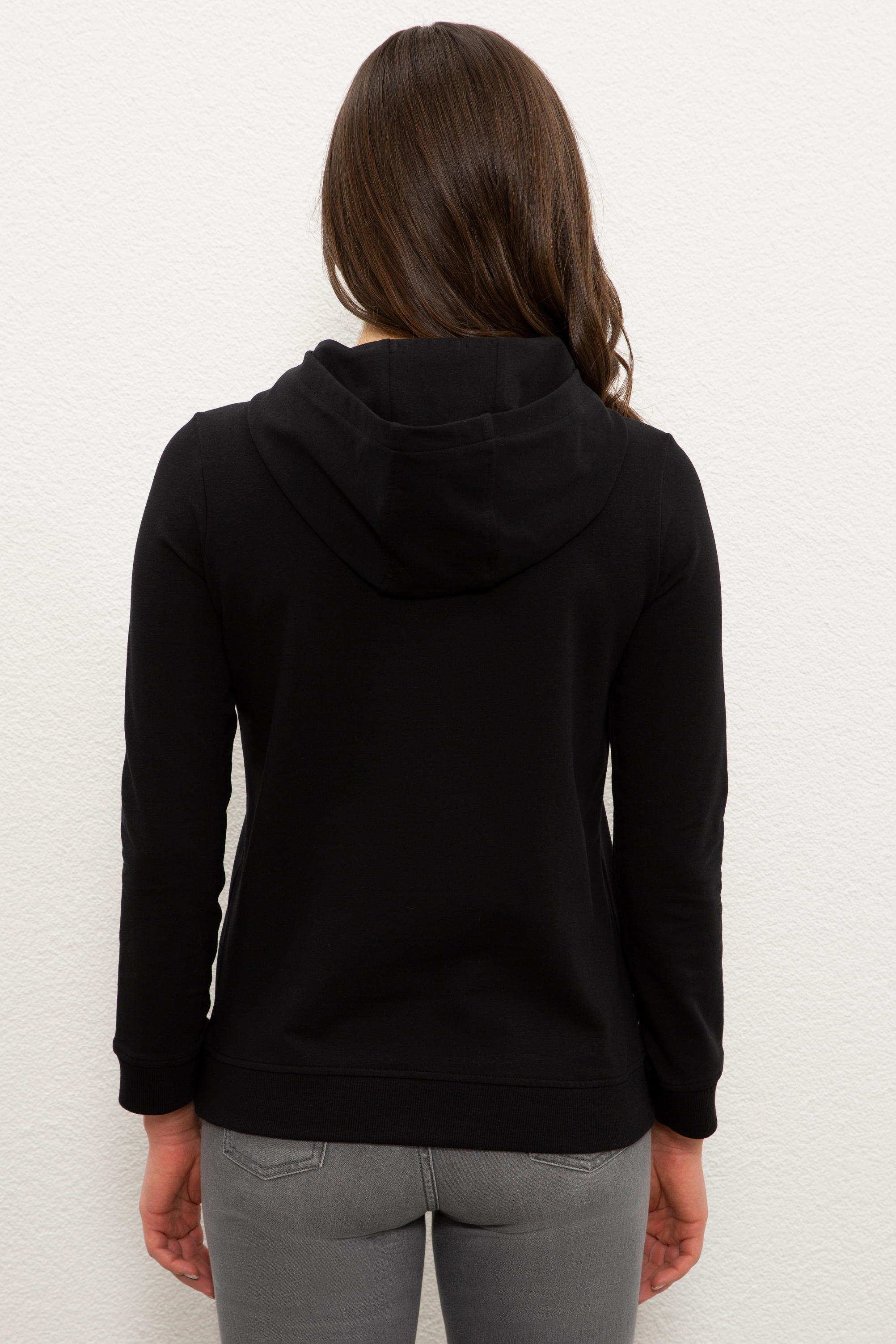 Kadın Siyah Sweatshirt - Image 3