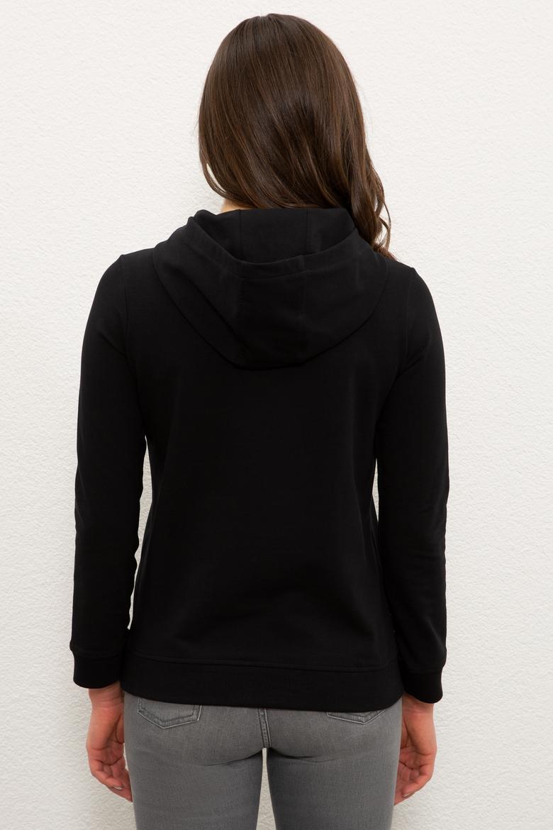 Kadın Siyah Sweatshirt - 50233388014