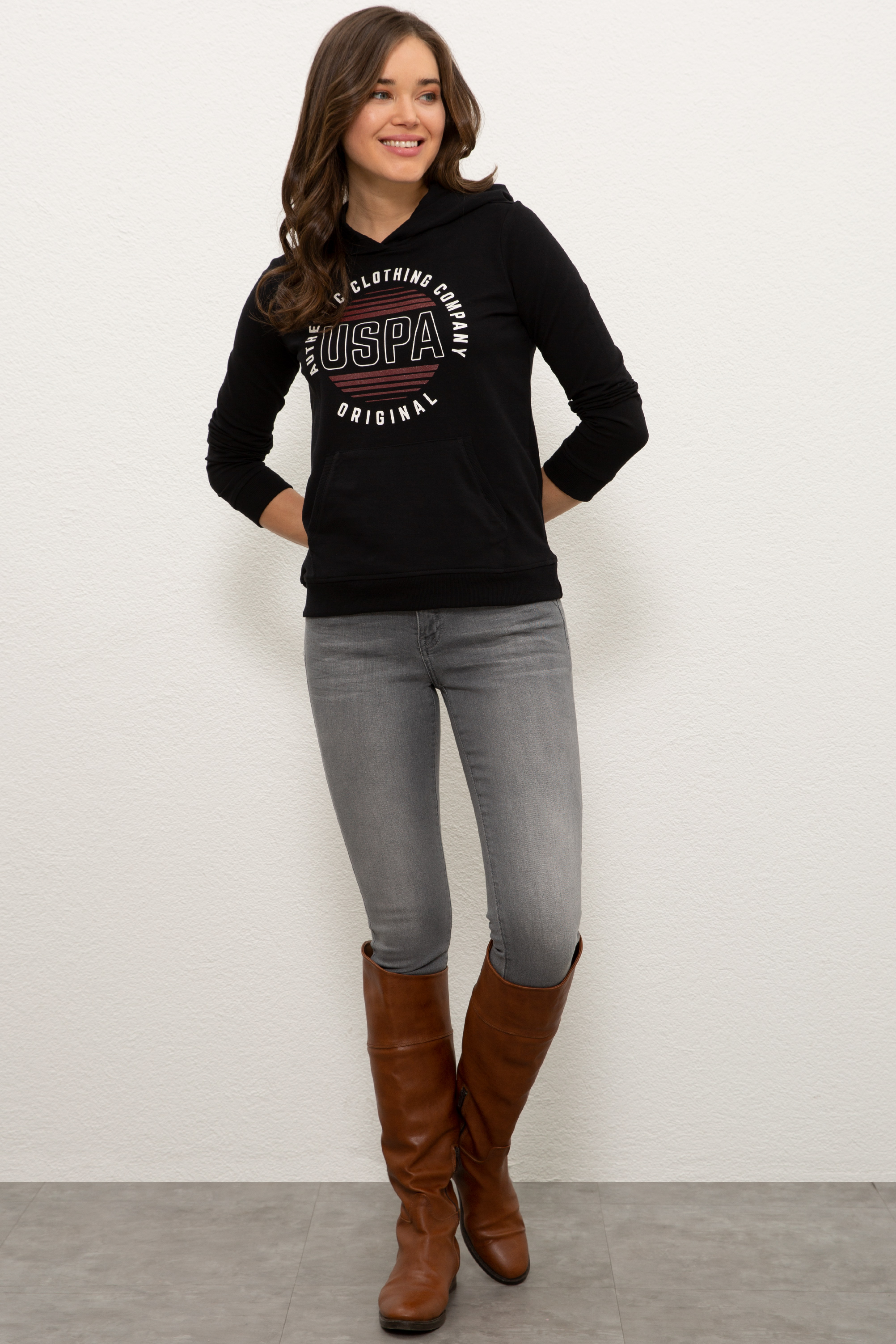 Kadın Siyah Sweatshirt - Image 4