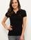 Kadın Siyah Basic Polo Yaka Tişört
