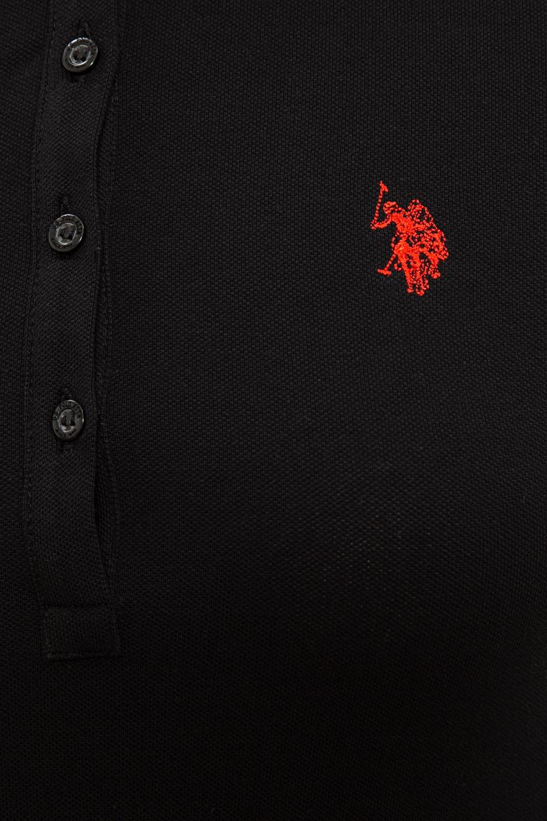 Kadın Siyah Basic Polo Yaka Tişört - 50234714032