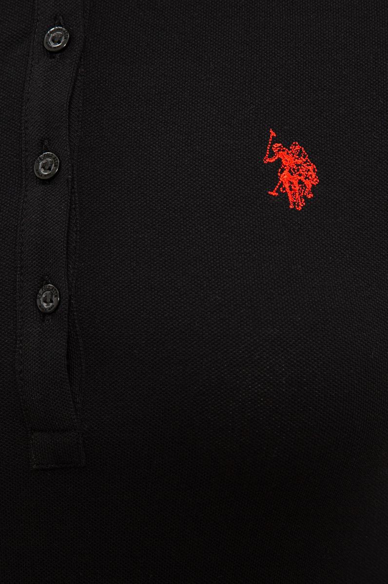 Kadın Siyah Basic Polo Yaka Tişört