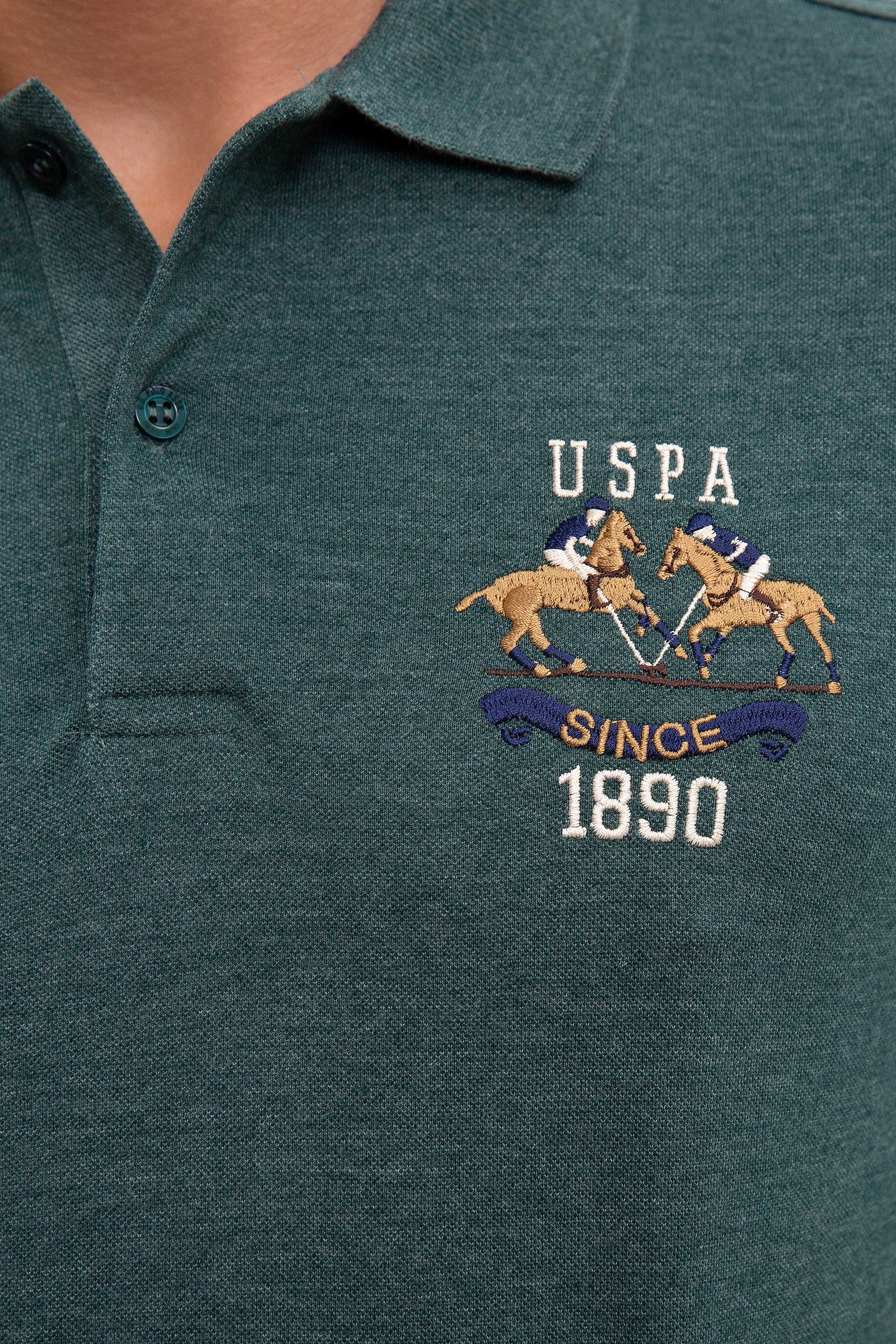 Erkek Koyu Yeşil Polo Yaka Sweatshirt - Image 5