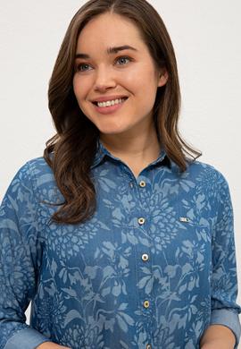 Kadın Mavi Denim Gömlek - 50201649002