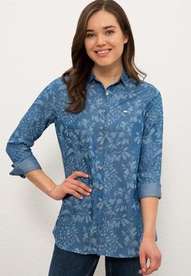 Kadın Mavi Denim Gömlek - 50201649002