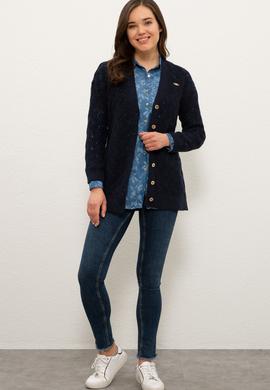 Kadın Lacivert Triko Hırka - 50229791001