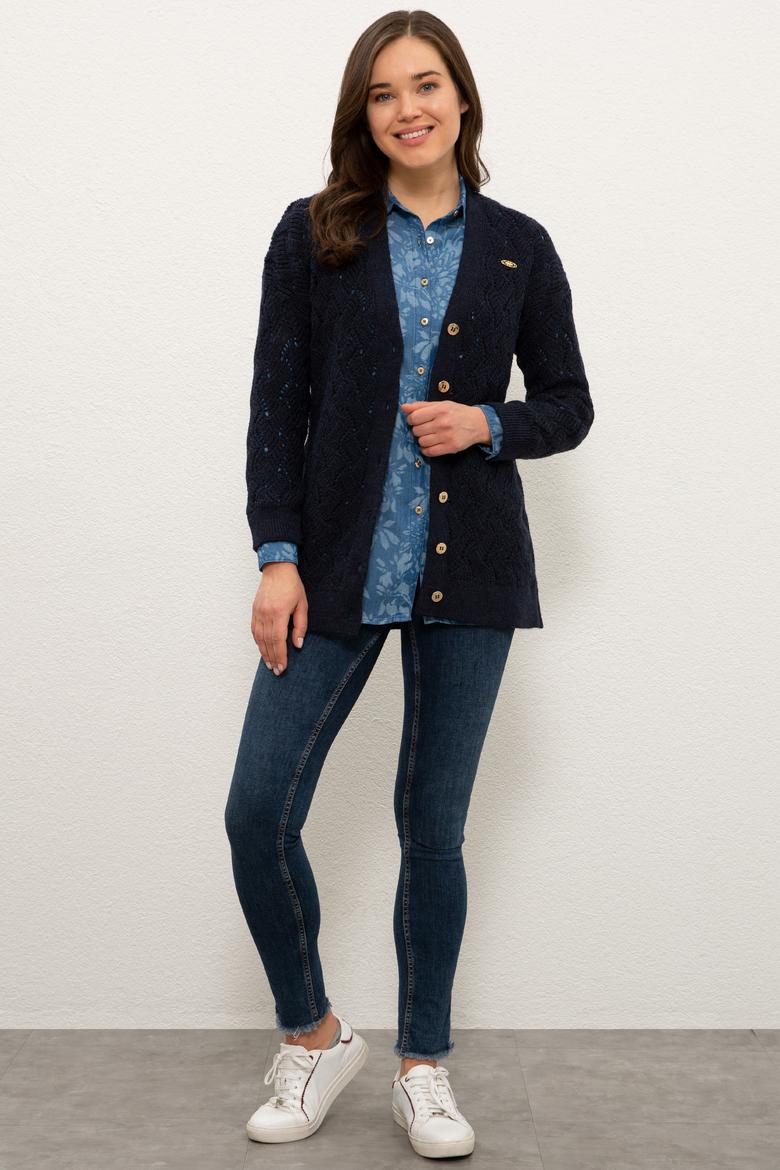 Kadın Lacivert Triko Hırka - 50229791001