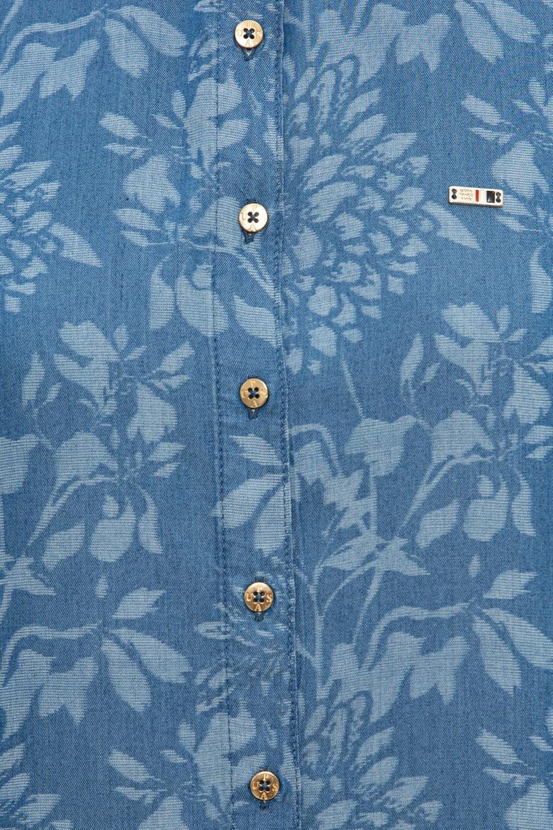 Kadın Mavi Denim Gömlek - 50201649002