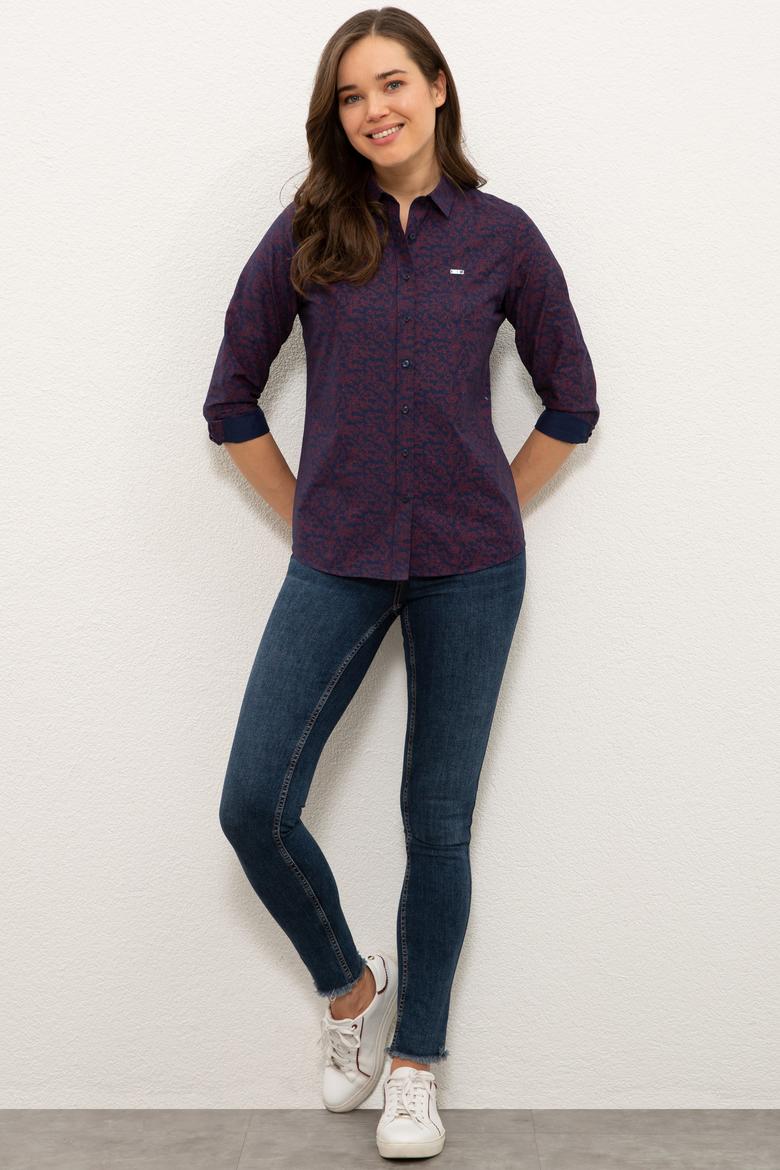 Kadın Lacivert Gömlek Uzunkol - 50237940005