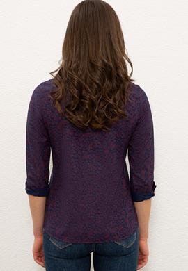 Kadın Lacivert Gömlek Uzunkol - 50237940005