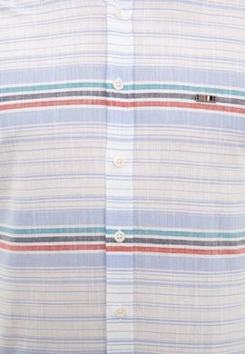 Erkek Açık Mavi Yatay Çizgili Gömlek Uzunkol - 50232768001