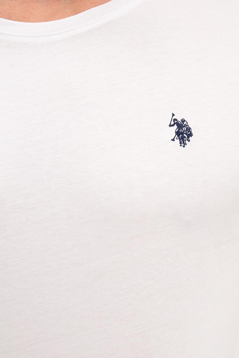 Erkek Beyaz Bisiklet Yaka T-Shirt Basic - 50232295003