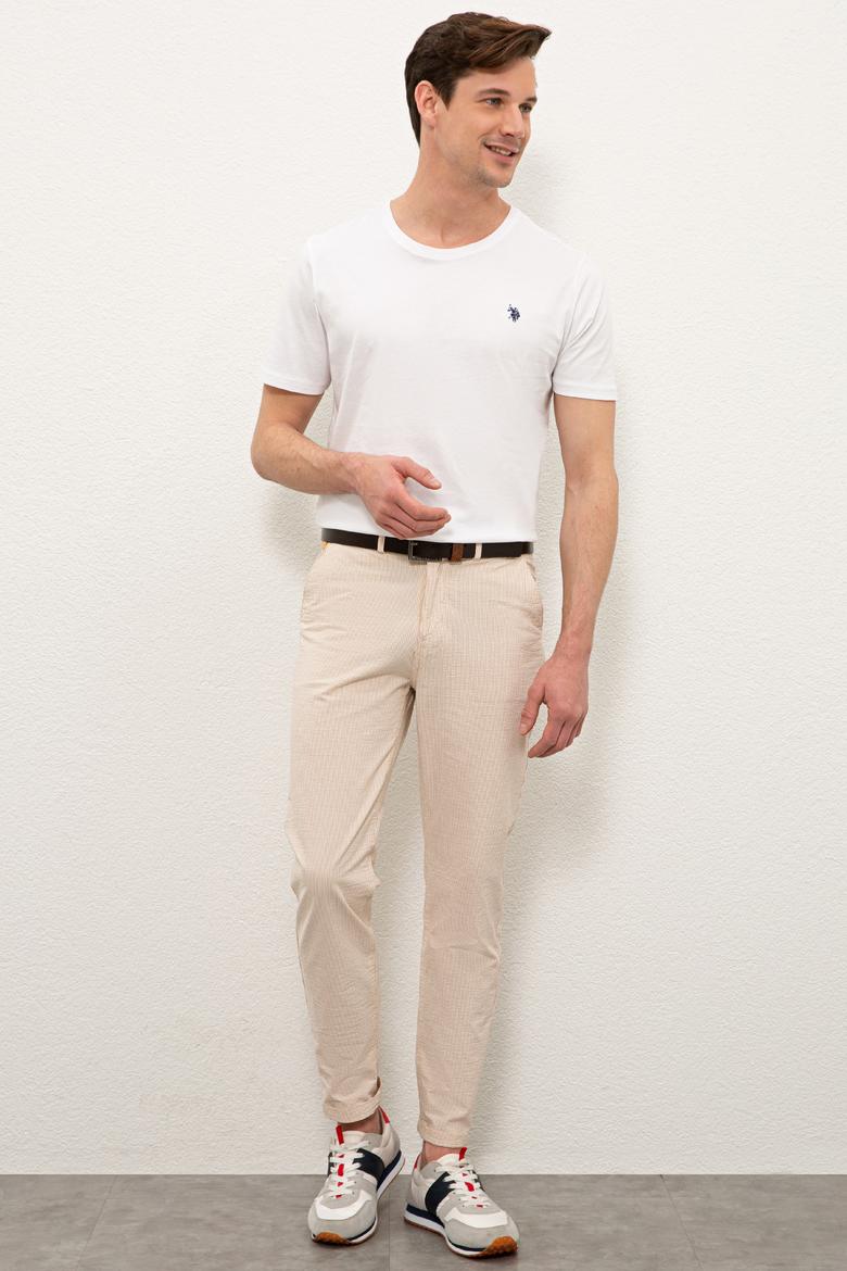 Erkek Beyaz Bisiklet Yaka T-Shirt Basic - 50232295003