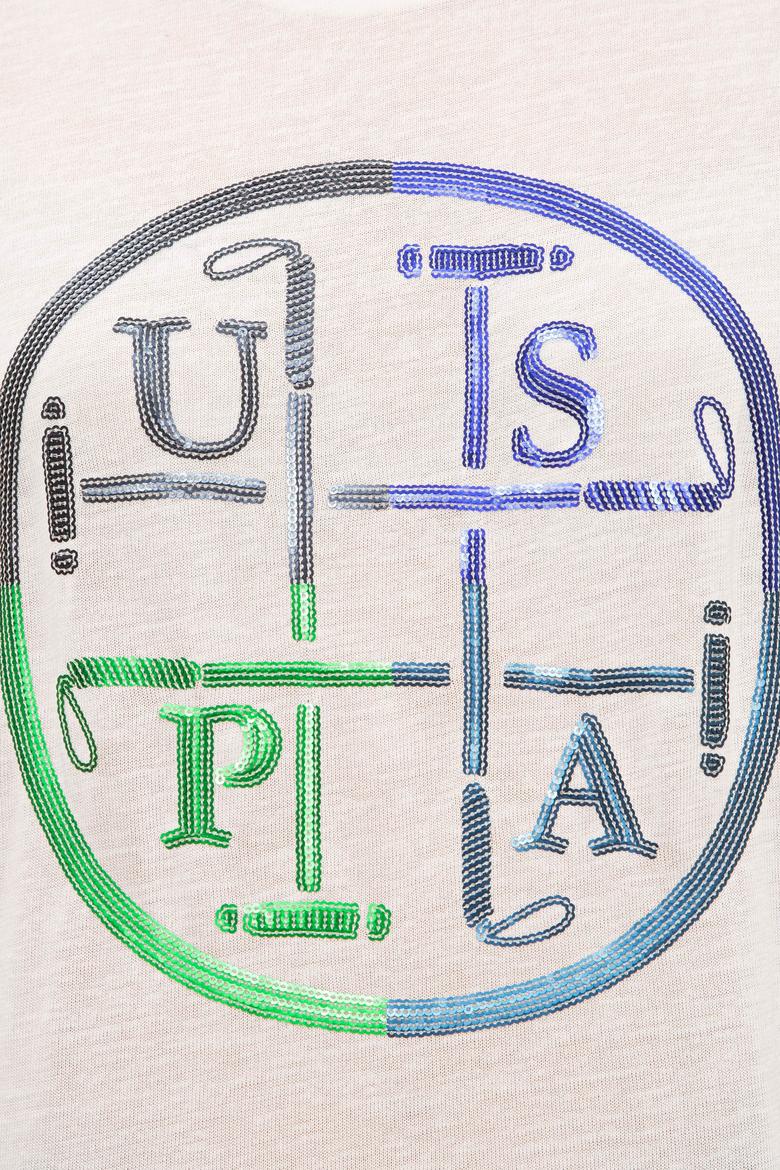 Kadın Lacivert Bisiklet Yaka Tişört - 50234649012