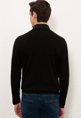 Erkek Siyah V-Yaka Triko Kazak Basic - 50206747092