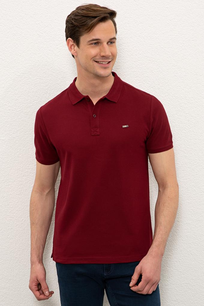 Erkek Bordo Polo Yaka T-Shirt Basic