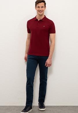 Erkek Bordo Polo Yaka T-Shirt Basic - 50220190068