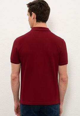 Erkek Bordo Polo Yaka T-Shirt Basic - 50220190068