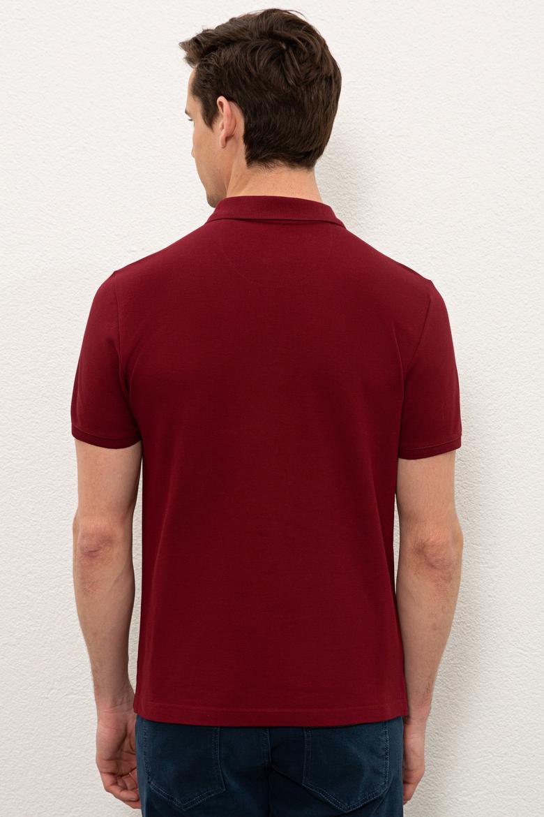 Erkek Bordo Polo Yaka T-Shirt Basic - 50220190068