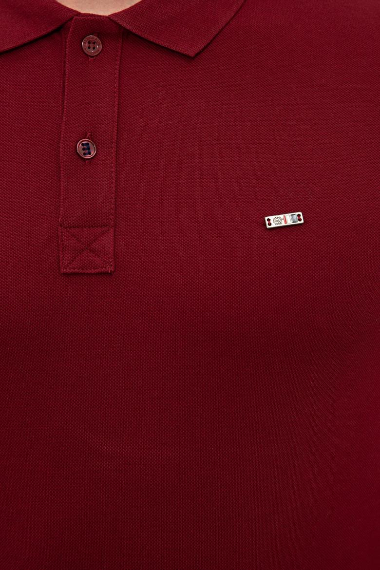 Erkek Bordo Polo Yaka T-Shirt Basic - 50220190068