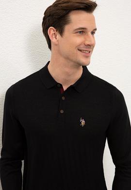 Erkek Siyah Polo Yaka Triko Kazak - 50209484019