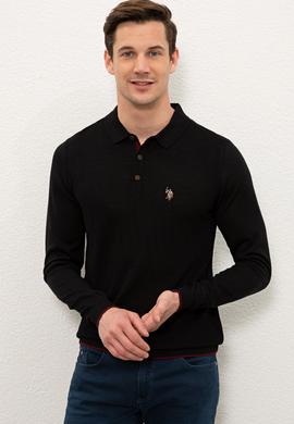 Erkek Siyah Polo Yaka Triko Kazak - 50209484019