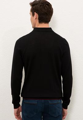 Erkek Siyah Polo Yaka Triko Kazak - 50209484019