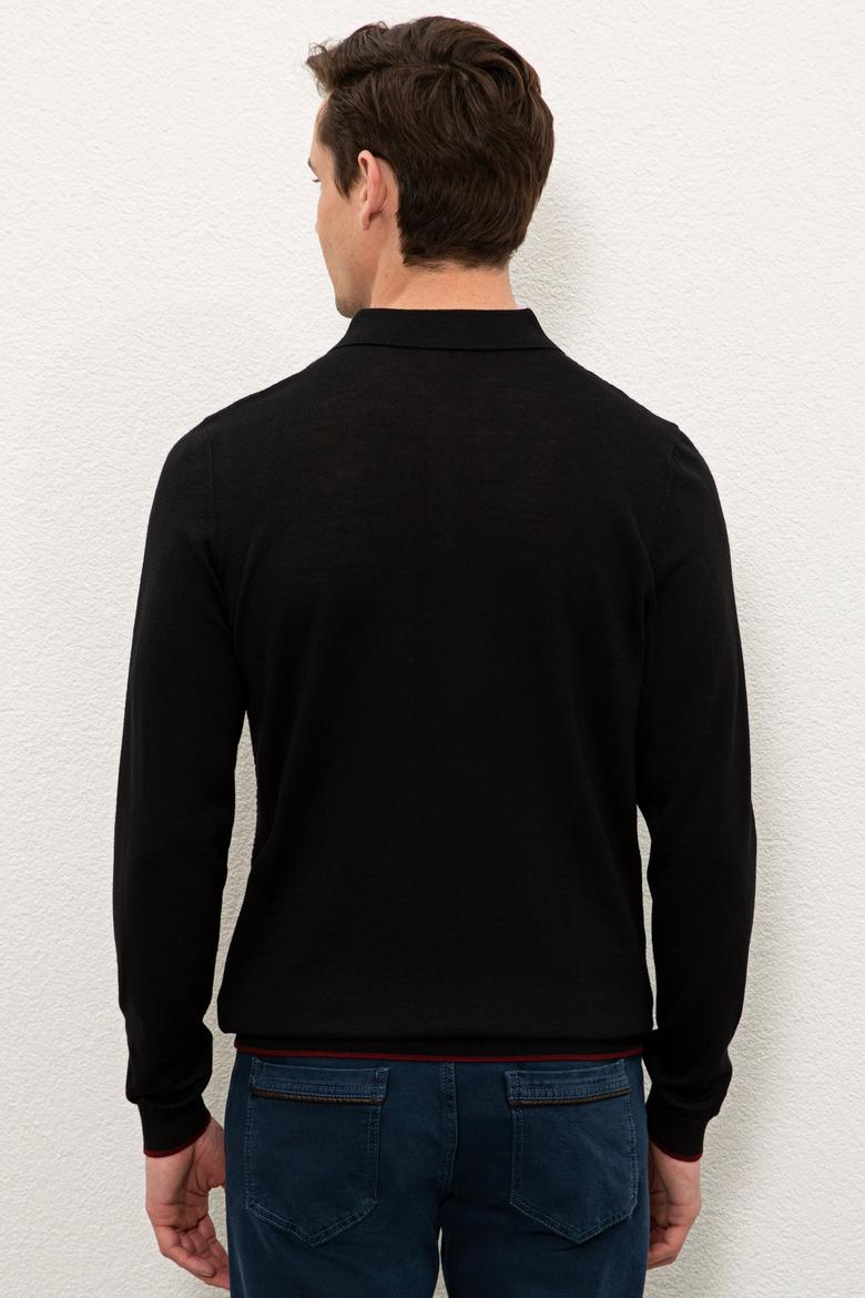 Erkek Siyah Polo Yaka Triko Kazak - 50209484019