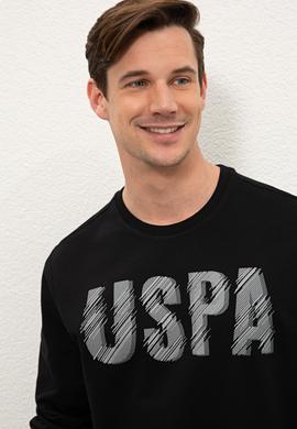 Erkek Siyah Bisiklet Yaka Sweatshirt - 50234154018