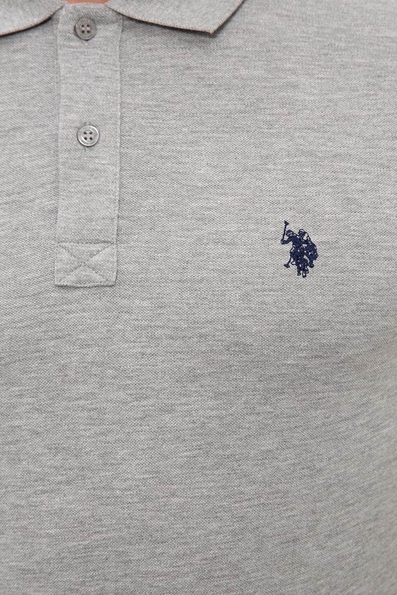 Erkek Gri Melanj Basic Polo Yaka Tişört - 50232303023