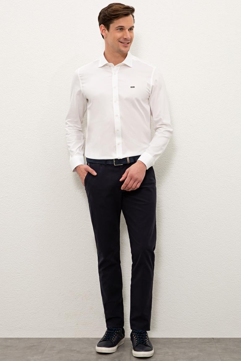 Erkek Lacivert Kanvas Pantolon