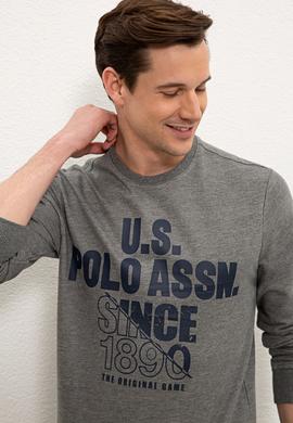 Erkek Antrasit Melanj Bisiklet Yaka Sweatshirt - 50234137017