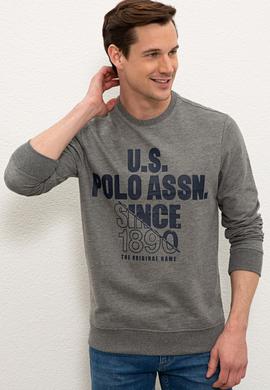 Erkek Antrasit Melanj Bisiklet Yaka Sweatshirt - 50234137017