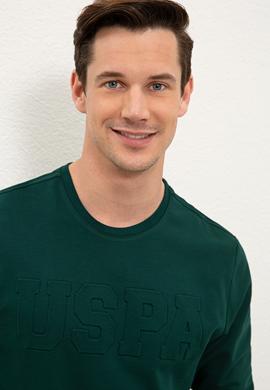 Erkek Koyu Yeşil Bisiklet Yaka Sweatshirt Basic - 50225481046