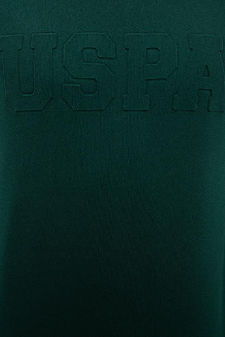 Erkek Koyu Yeşil Bisiklet Yaka Sweatshirt Basic - 50225481046