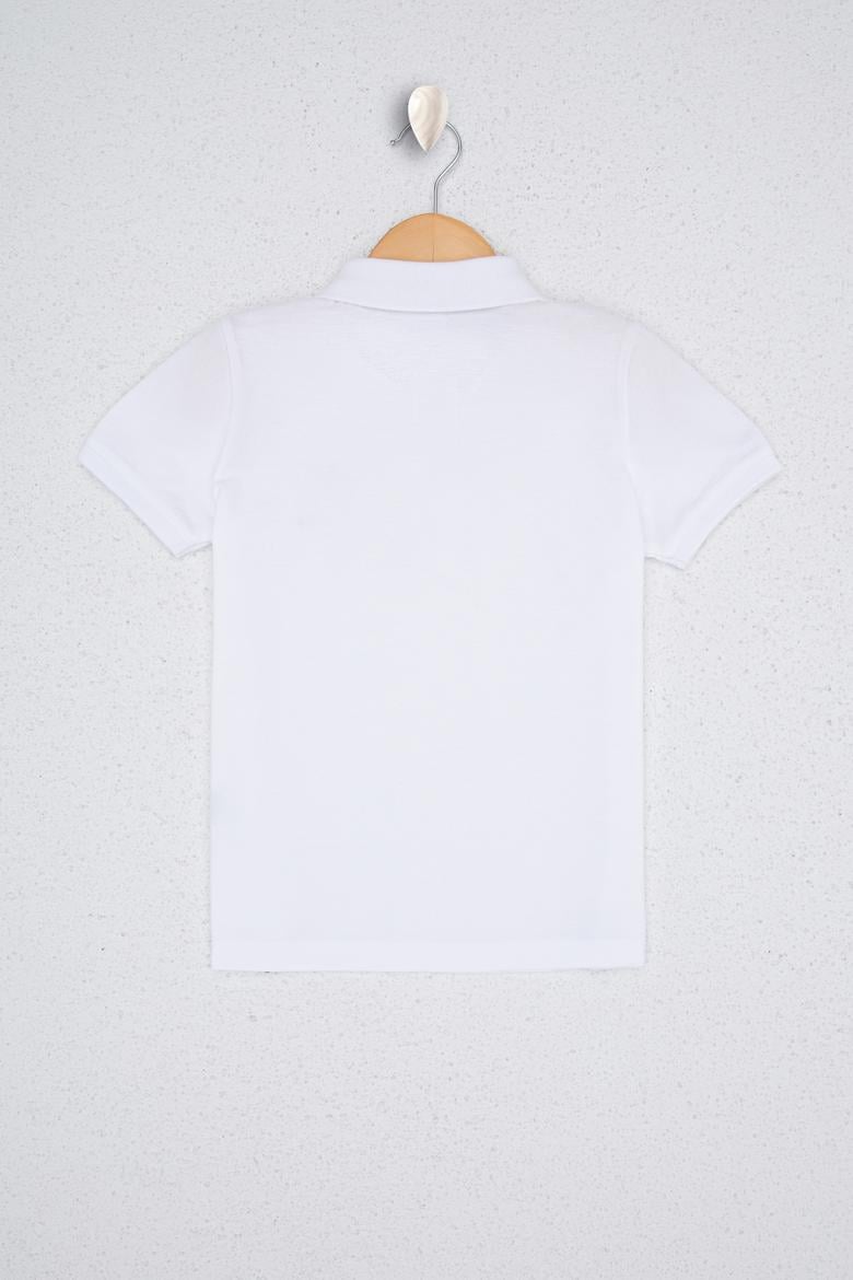 Erkek Çocuk Beyaz Polo Yaka Tişört - 50232279194
