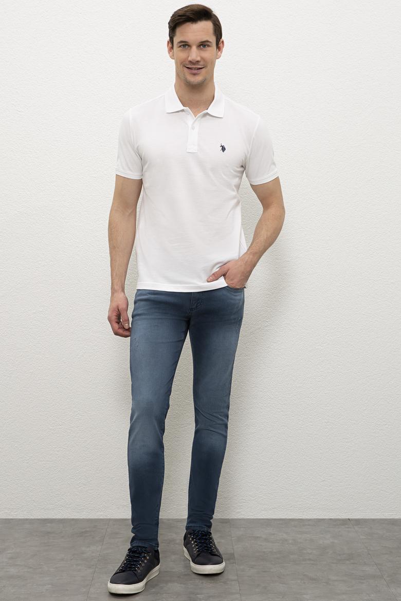 Erkek Beyaz Basic Polo Yaka Tişört - 50232303070