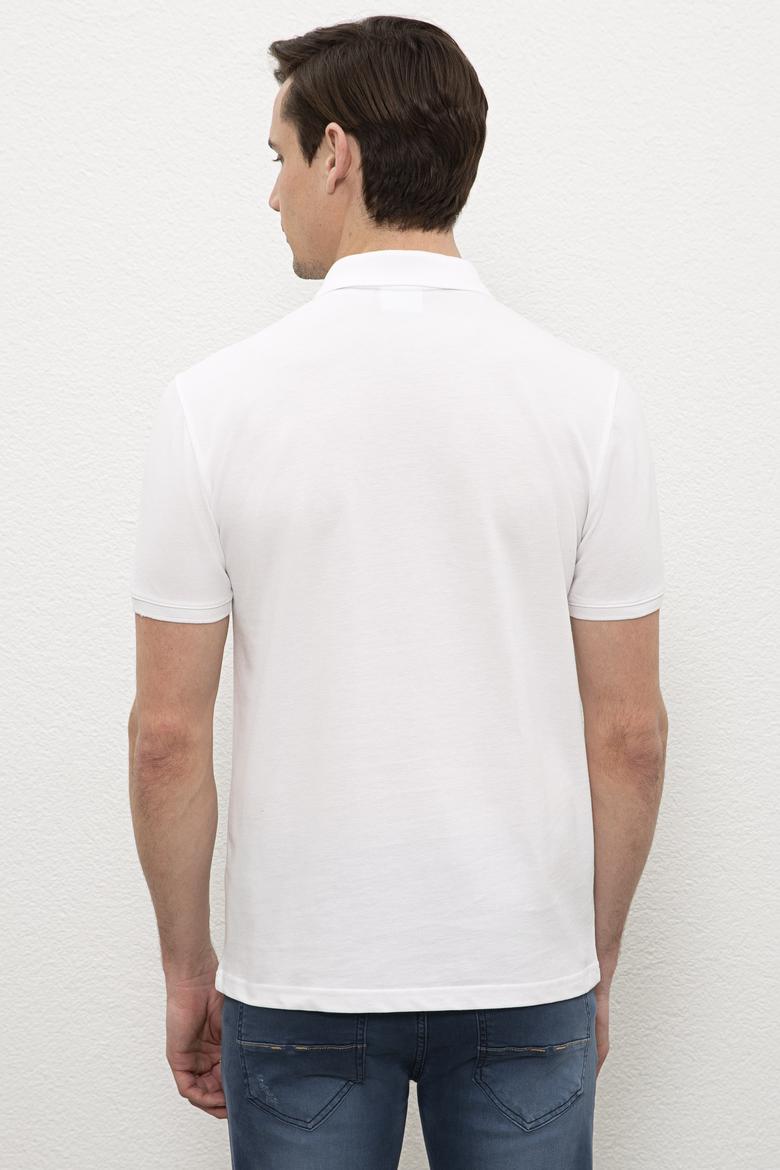 Erkek Beyaz Basic Polo Yaka Tişört - 50232303070