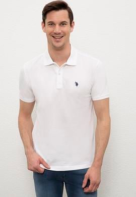 Erkek Beyaz Basic Polo Yaka Tişört - 50232303070