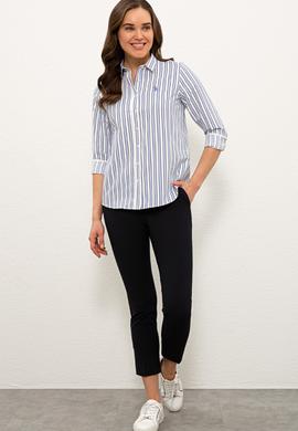 Kadın Mavi Gömlek Uzunkol - 50237941029