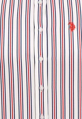 Kadın Kırmızı Çizgili Gömlek Uzunkol - 50237941063