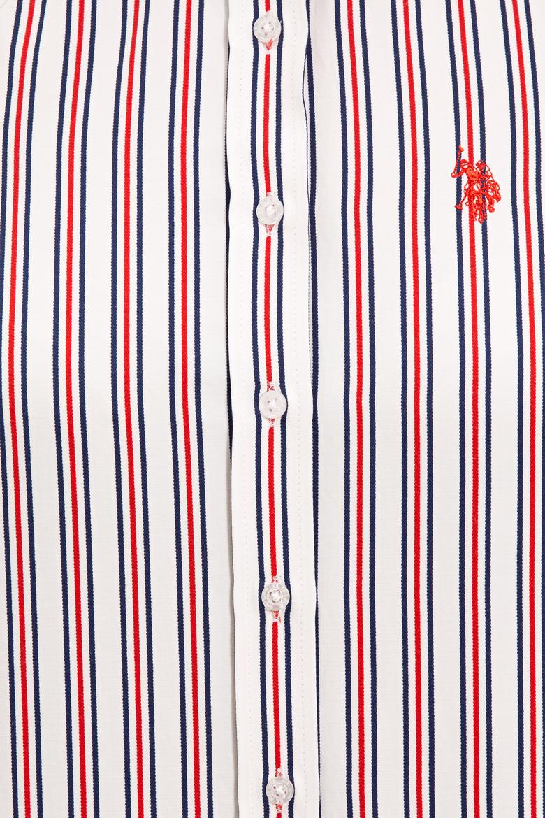 Kadın Kırmızı Çizgili Gömlek Uzunkol - 50237941063