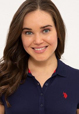 Kadın Lacivert Basic Polo Yaka Tişört - 50234714015