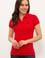 Kadın Kırmızı Basic Polo Yaka Tişört