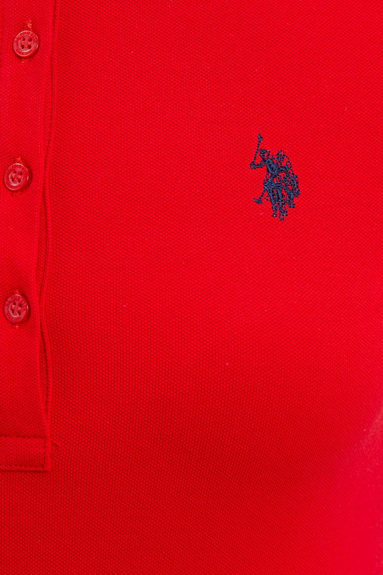 Kadın Kırmızı Basic Polo Yaka Tişört - 50234714158